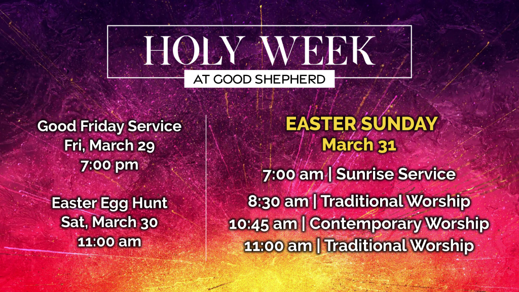 Holy Week Information.